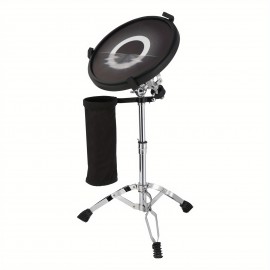 12in Round Silicone Black Practice Drum with Stand