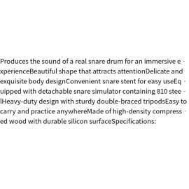 Complete Drum Practice Pad Kit with Snare Drum Simulator Backpack and Drumsticks - Includes Double- braced Tripods High- density Compressed Wood Pad and Chrome Plating Stent