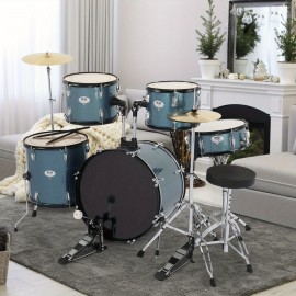 22in poplar double oil skin star dot blue drum kit for adults