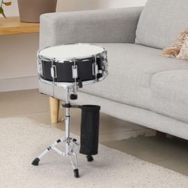 14 x 5.5in Snare Drum Set with Drumstick Holder, Snare Drum Bag, Strap, Mute Pad & Drum Stick for Beginner Student Black