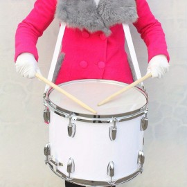 Marching Drum Set with Drumsticks Key Strap - Percussion Instrument for School Band - 14 x 10 inches Adjustable Shoulder Strap included