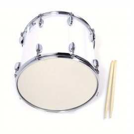 Marching Drum Set with Drumsticks Key Strap - Percussion Instrument for School Band - 14 x 10 inches Adjustable Shoulder Strap included