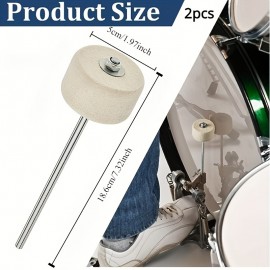 2pcs Drum Bass Drum Foot Hammer Head Bass Drum Foot Drum Foot Accessories Kick Drum Foot Replacement Hammer Head Compact and Convenient To Ensure The Clarity and Integrity of Bass Drum Playing