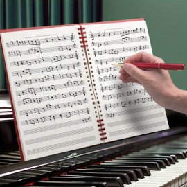 60-Sheet B5 Music Notation Notebook - Reusable Loose-Leaf Staff Paper - 120-Page Double-Sided Exercise Book for Musicians & Composers - Perfect for Music Practice & Composition