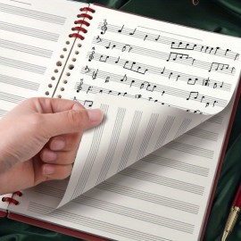 60-Sheet B5 Music Notation Notebook - Reusable Loose-Leaf Staff Paper - 120-Page Double-Sided Exercise Book for Musicians & Composers - Perfect for Music Practice & Composition