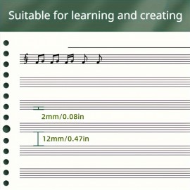 60-Sheet B5 Music Notation Notebook - Reusable Loose-Leaf Staff Paper - 120-Page Double-Sided Exercise Book for Musicians & Composers - Perfect for Music Practice & Composition