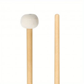 Lixada 1 Pair Felt Mallets Drum Sticks with Wood Handle for Percussion Instrument White