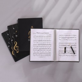 20 Sheets 40 Pages A4 Size Music Sheet Folder - Clear Transparent Plastic Document File for Piano Score Storage and Organization - Durable, Water-Resistant, and Easy to Carry