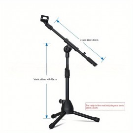 Adjustable Portable Tripod Microphone Stand for Musical Instruments - Compatible with Floor Drums, Guitars, Erhu, Matouqin, and More (No Power Required)