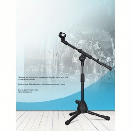 Adjustable Portable Tripod Microphone Stand for Musical Instruments - Compatible with Floor Drums, Guitars, Erhu, Matouqin, and More (No Power Required)