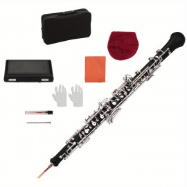 Lixada Professional Oboe C Key Semi automatic Style Nickel plated Keys Woodwind Instrument with Oboe Reed Gloves Leather Case Carry Bag Cleaning Cloth Mini Screwdriver