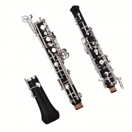 Lixada Professional Oboe C Key Semi automatic Style Nickel plated Keys Woodwind Instrument with Oboe Reed Gloves Leather Case Carry Bag Cleaning Cloth Mini Screwdriver