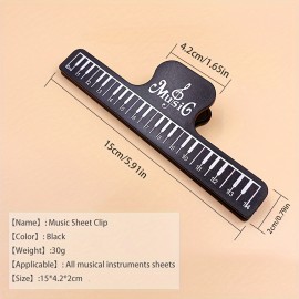 1pc Large Universal Sheet Music Holder - Hands-Free, Adjustable, Durable Plastic Clip for Guitar, Ukulele, Violin, Piano Music Books - Perfect for Beginners and Musicians