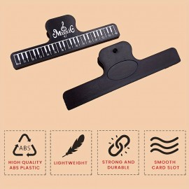 1pc Large Universal Sheet Music Holder - Hands-Free, Adjustable, Durable Plastic Clip for Guitar, Ukulele, Violin, Piano Music Books - Perfect for Beginners and Musicians