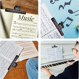 1pc Large Universal Sheet Music Holder - Hands-Free, Adjustable, Durable Plastic Clip for Guitar, Ukulele, Violin, Piano Music Books - Perfect for Beginners and Musicians