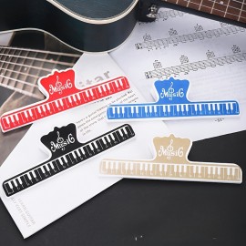 1pc Large Universal Sheet Music Holder - Hands-Free, Adjustable, Durable Plastic Clip for Guitar, Ukulele, Violin, Piano Music Books - Perfect for Beginners and Musicians