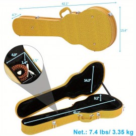 Hard-Shell Electric Guitar Case for GLP Style Electric Guitar Bulge Surface Yellow