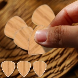 5PCS Unique Wooden Guitar Pick Box with Stand - Engraved Musician Plectrum Case for Acoustic Electric Bass Guitar Ukulele - Handcrafted Wooden Holder with Display Stand for Guitar Enthusiasts