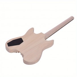 Lixada Unfinished DIY Electric Guitar Kit Basswood Body Rosewood Fingerboard Maple Neck Special Design Without Headstock