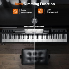 55'' Ultra Wide Illumination Piano Light, 12W LED Professional Eye Caring Piano Lamp with Auto-Dimming, Dimmable Modern Reading Lamp, 2H Timer, Music Stand Light for Upright Piano