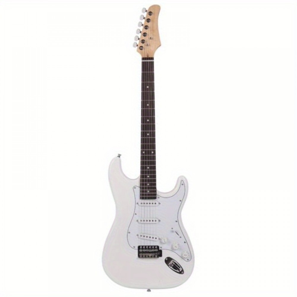 Exquisite Rosewood Fingerboard White Electric Guitar - High-Quality Instrument with Smooth Playability and Rich Tones - Perfect for Beginners and Professionals Alike