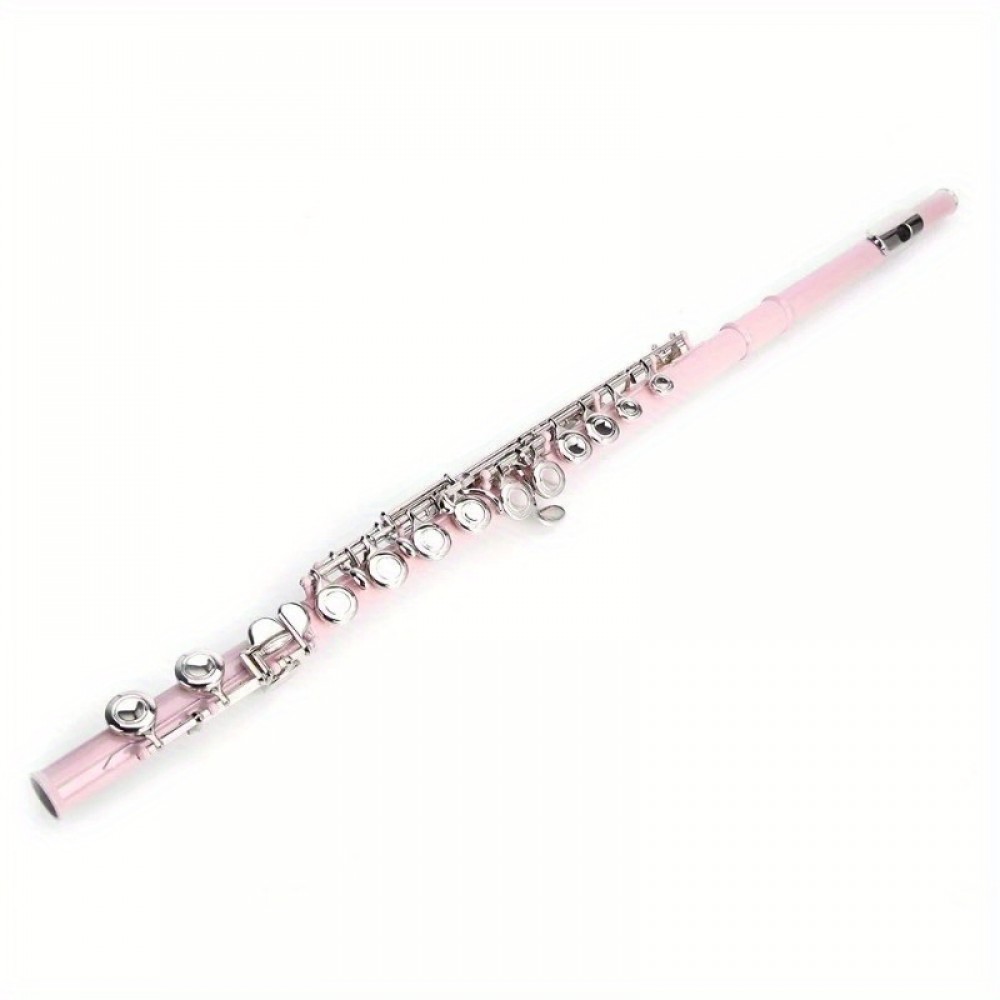 UBesGoo Cupronickel C 16 Closed Holes Concert Band Flute for Student Pink