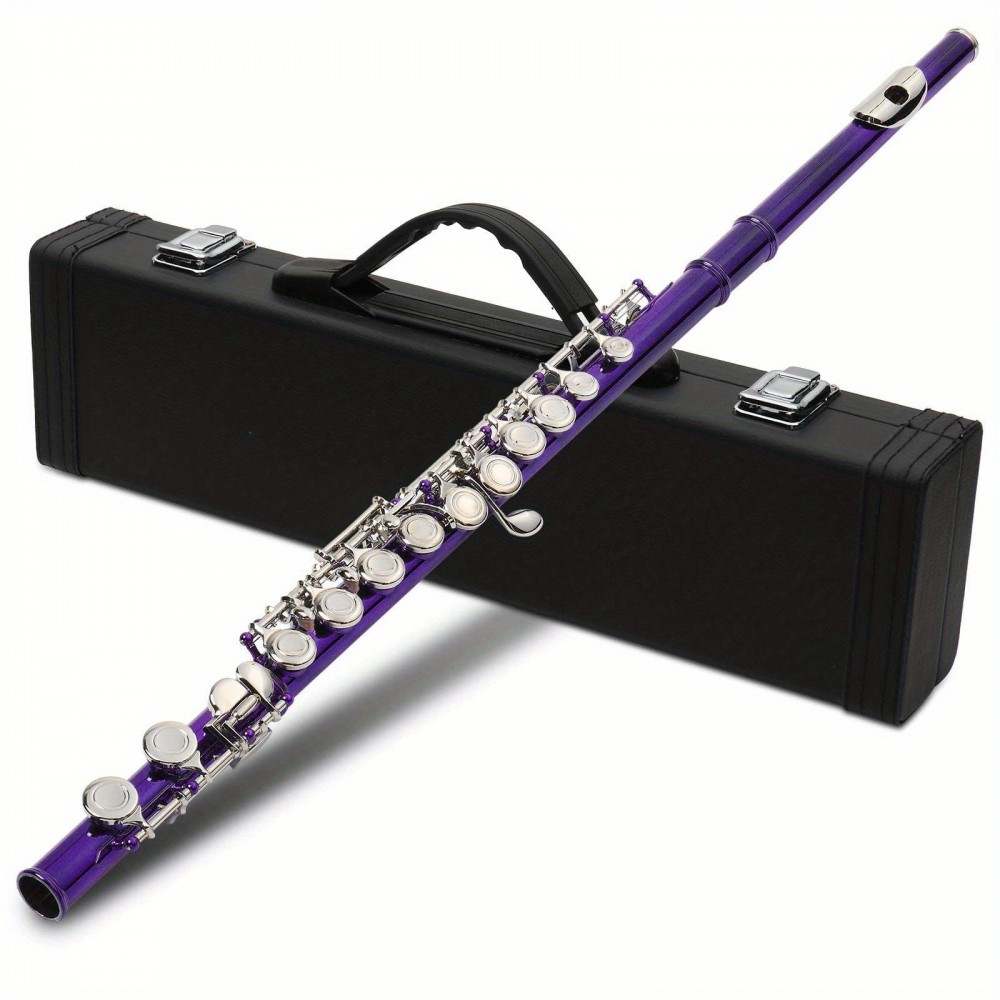 Cupronickel C 16 Closed Holes Concert Band Flute for Student Purple