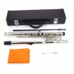 High- Quality Nickel Plated C Band Flute with E Key for Flute Enthusiasts - 16 Closed Holes Key of C Premium Material Flute