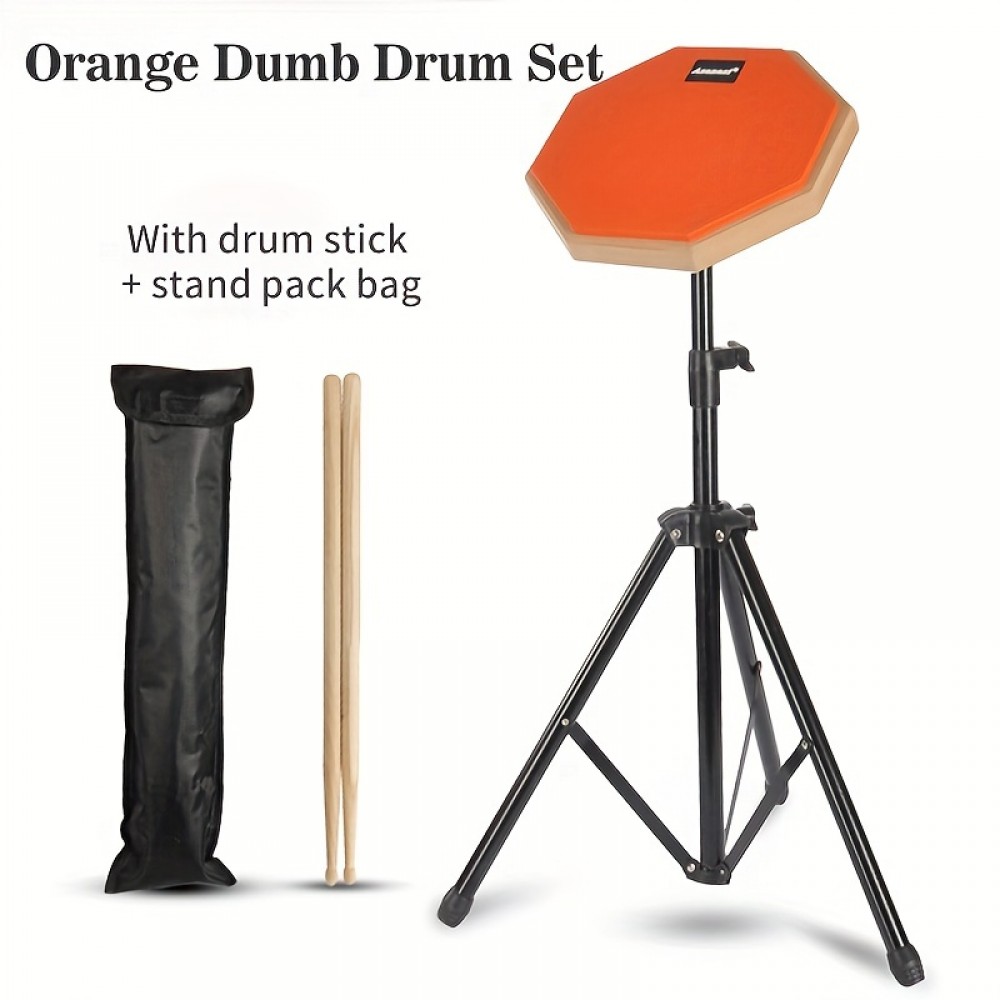 8-Inch Premium Rubber Wooden Dumb Drum Practice Set - Practice Pads & Devices with Enhanced Grip, Durability, and Bold Bracket for Improved Drumming Skills and Performance