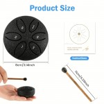 Rain Drum For Outdoor 3 Inch Steel Tongue Drum Rain Chime 6 Note Rain Drum Instrument Soothing Sound Steel Tongue Drum Mini Rain Drum With Drum Mallet For Yoga Meditation Camping Music Enlightenment