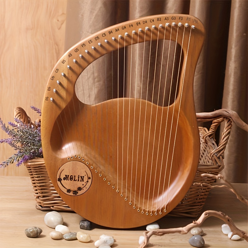 1 pc lyre 24 string beginner lyre 24 string harp lyre small portable musical instrument easy to learn details 0