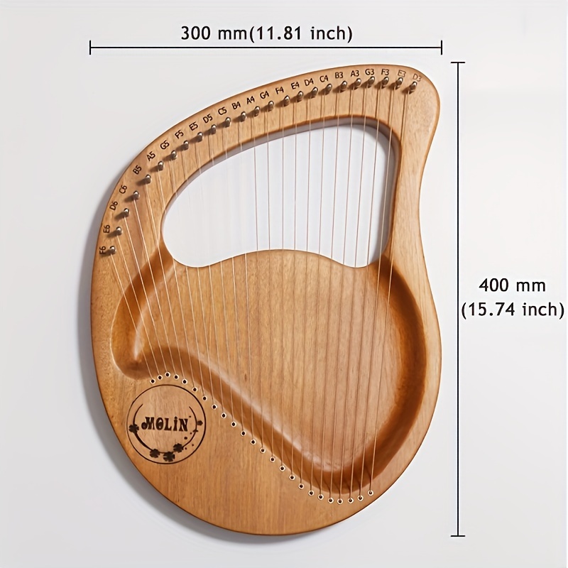 1 pc lyre 24 string beginner lyre 24 string harp lyre small portable musical instrument easy to learn details 1