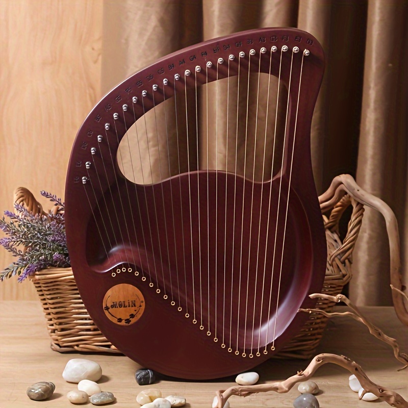 1 pc lyre 24 string beginner lyre 24 string harp lyre small portable musical instrument easy to learn details 2