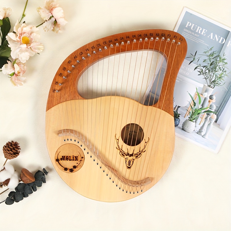 1 pc lyre 24 string beginner lyre 24 string harp lyre small portable musical instrument easy to learn details 0