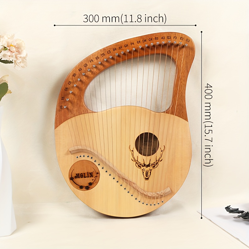 1 pc lyre 24 string beginner lyre 24 string harp lyre small portable musical instrument easy to learn details 1