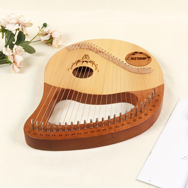 1 pc lyre 24 string beginner lyre 24 string harp lyre small portable musical instrument easy to learn details 2