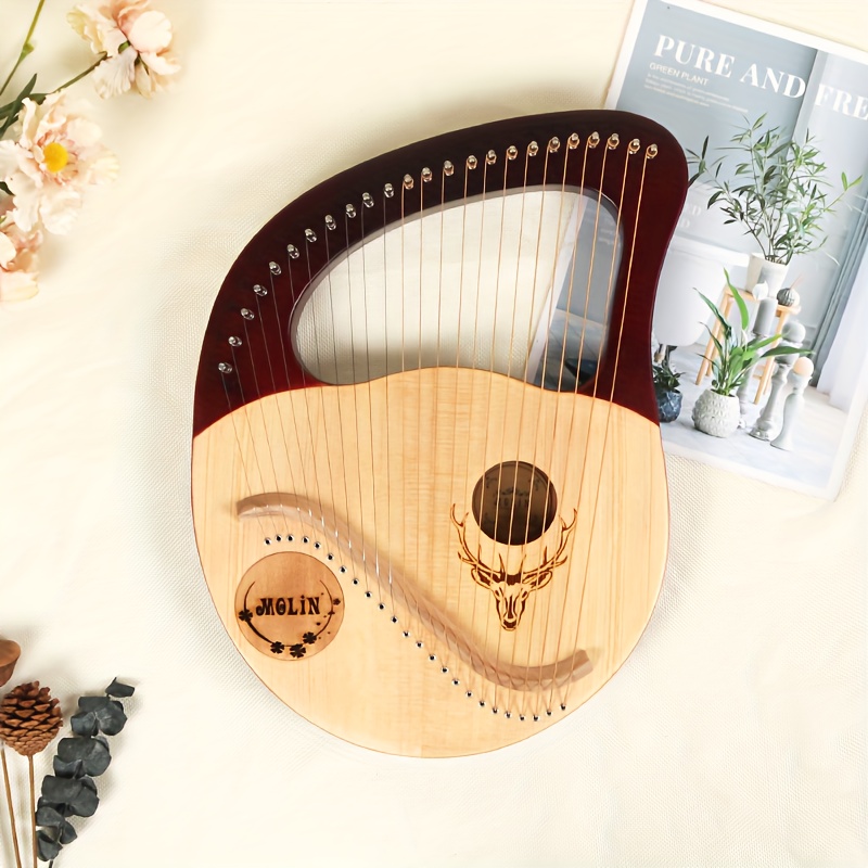 1 pc lyre 24 string beginner lyre 24 string harp lyre small portable musical instrument easy to learn details 5