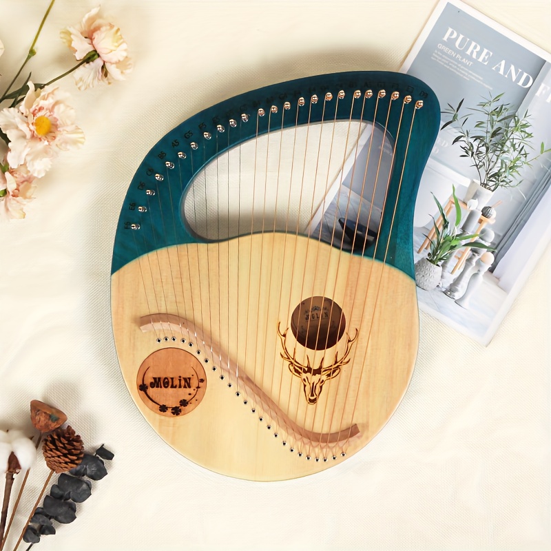 1 pc lyre 24 string beginner lyre 24 string harp lyre small portable musical instrument easy to learn details 6