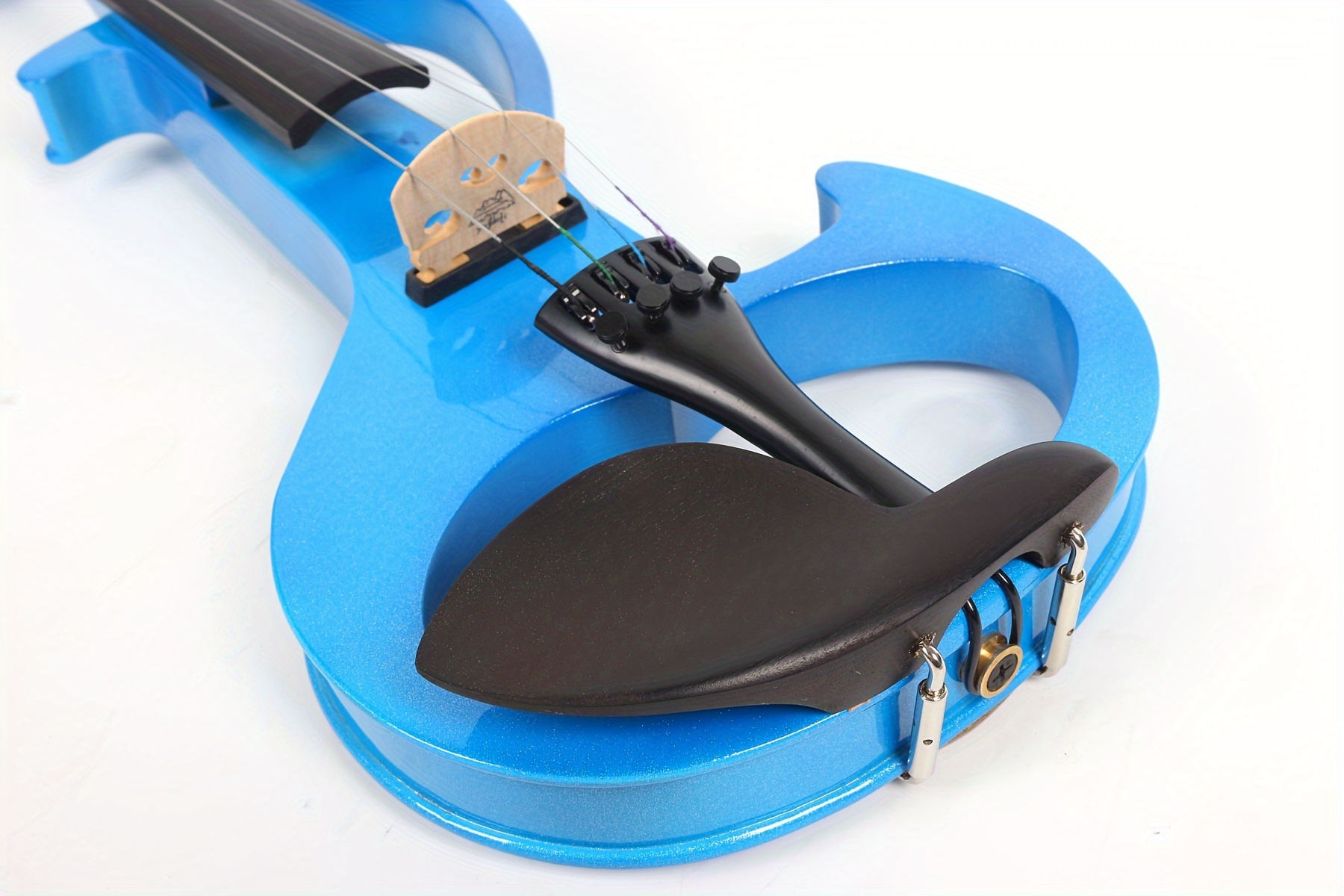   blue full size 4 4 electric violin solid wood designed for   features ebony wood fingerboard and electric setup for amplified sound 1 8 audio to widely amplifiers or headphone integration enabling   sessions details 8