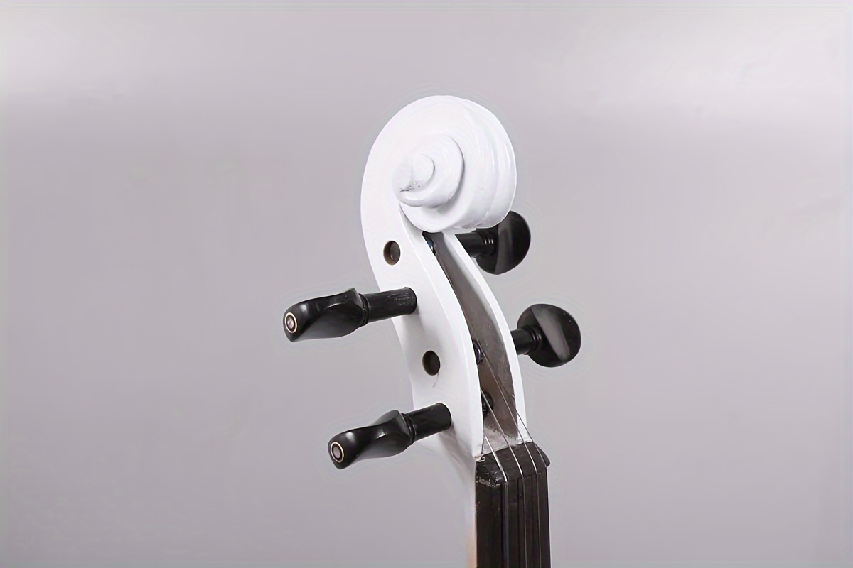   white 4 4 electric violin solid wood nice   case bow ebony fittings violin shoulder rest 1 4 jack cable you can connect to the most popular amp ebony fingerboard and pegs chin rest durable tailpiece details 1