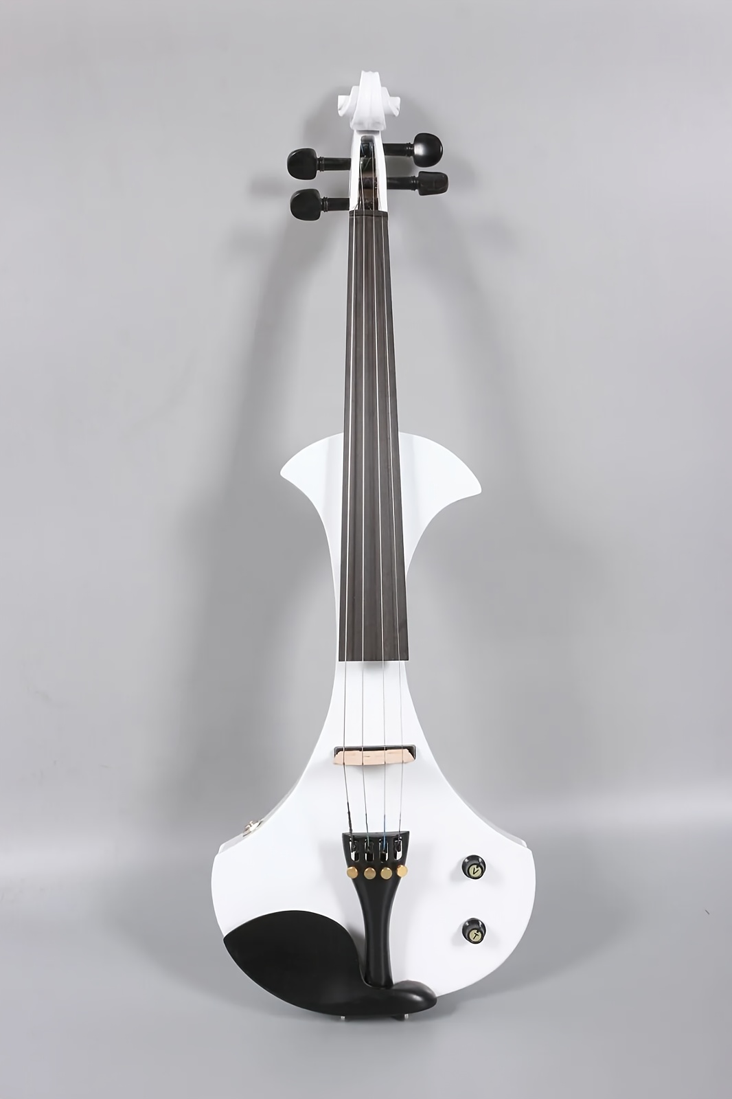   white 4 4 electric violin solid wood nice   case bow ebony fittings violin shoulder rest 1 4 jack cable you can connect to the most popular amp ebony fingerboard and pegs chin rest durable tailpiece details 4