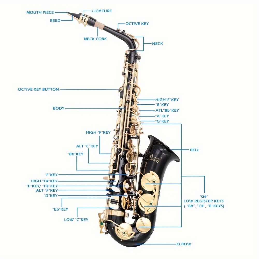 alto saxophone   alto sax eb with 11reeds case   black color for students and beginners details 5