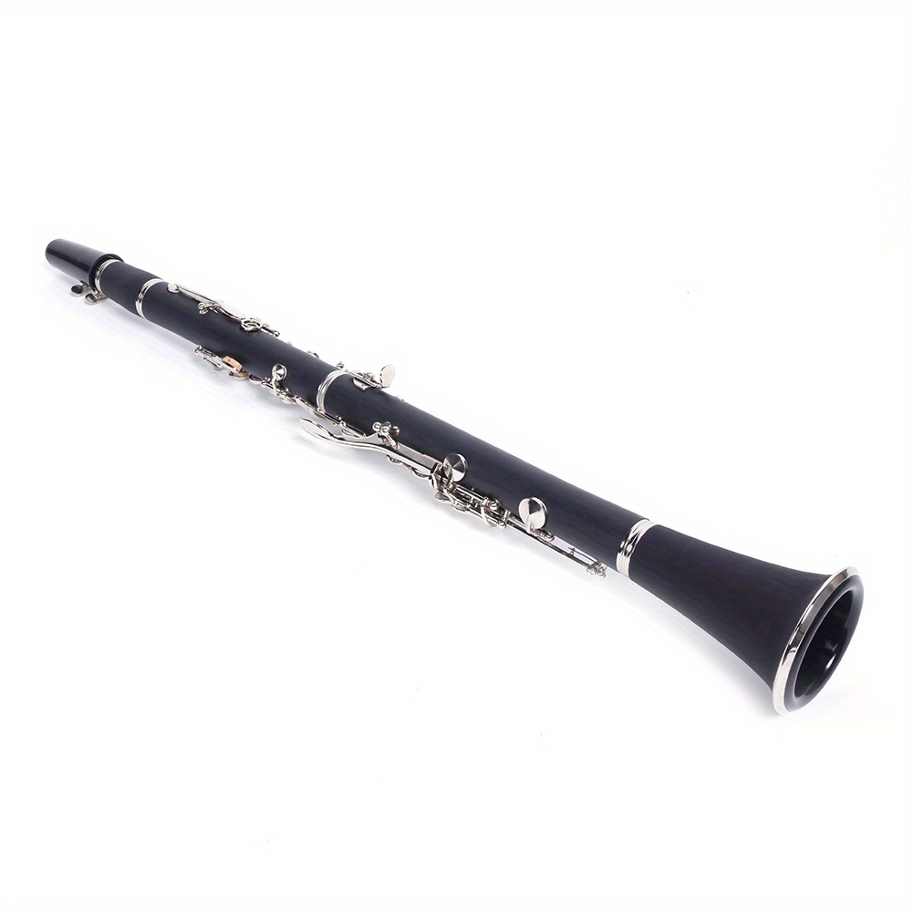 black 17 key b flat clarinet nickel plated key box cleaning cloth lubricant screwdriver details 0