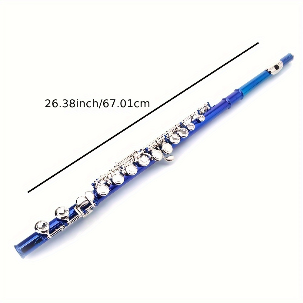 cupronickel c 16 key closed hole concert band flute blue details 2