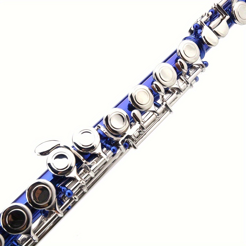 cupronickel c 16 key closed hole concert band flute blue details 4