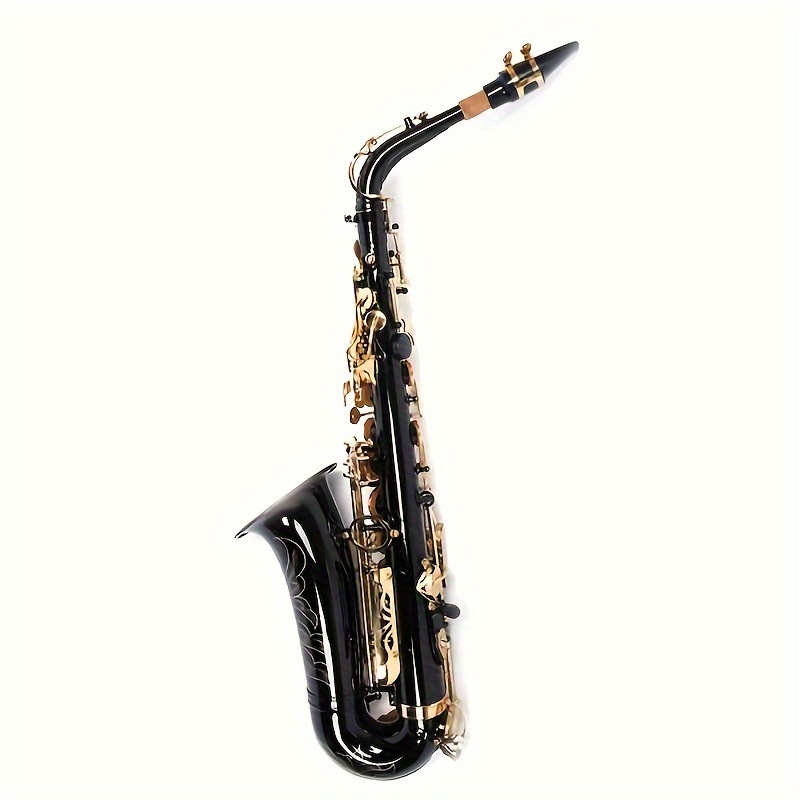 be brass carving pattern pearl white shell button saxophone with strap black details 0