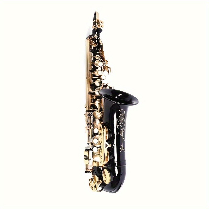 be brass carving pattern pearl white shell button saxophone with strap black details 1