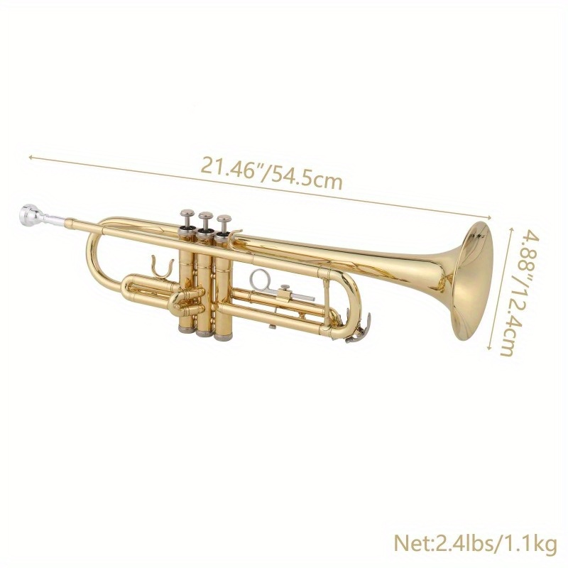   beginner   brass bb trumpet with care for student school band details 0