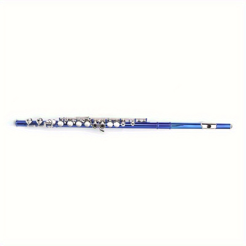 blue 16 hole c closed hole white copper flute bar cleaning cloth lubricant screwdriver details 12