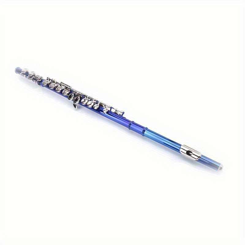 blue 16 hole c closed hole white copper flute bar cleaning cloth lubricant screwdriver details 13